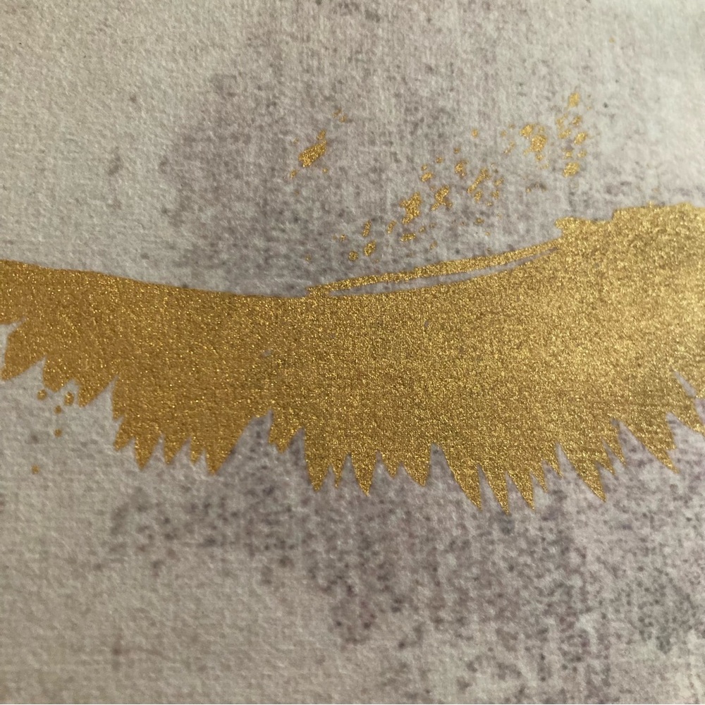 Oliver White & Gold Eyelashes Accent Throw Pillow - Picture 3 of 11